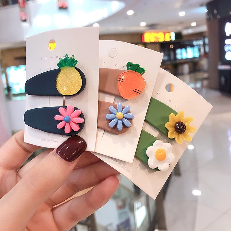 2020 1 компл. Милые заколки для волос девочек с оранжевыми ананасами морковкой