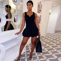 street womens summer suit outfits skinny sleeveless tank topspleated mini skirt shorts matching two piece set party dress sets