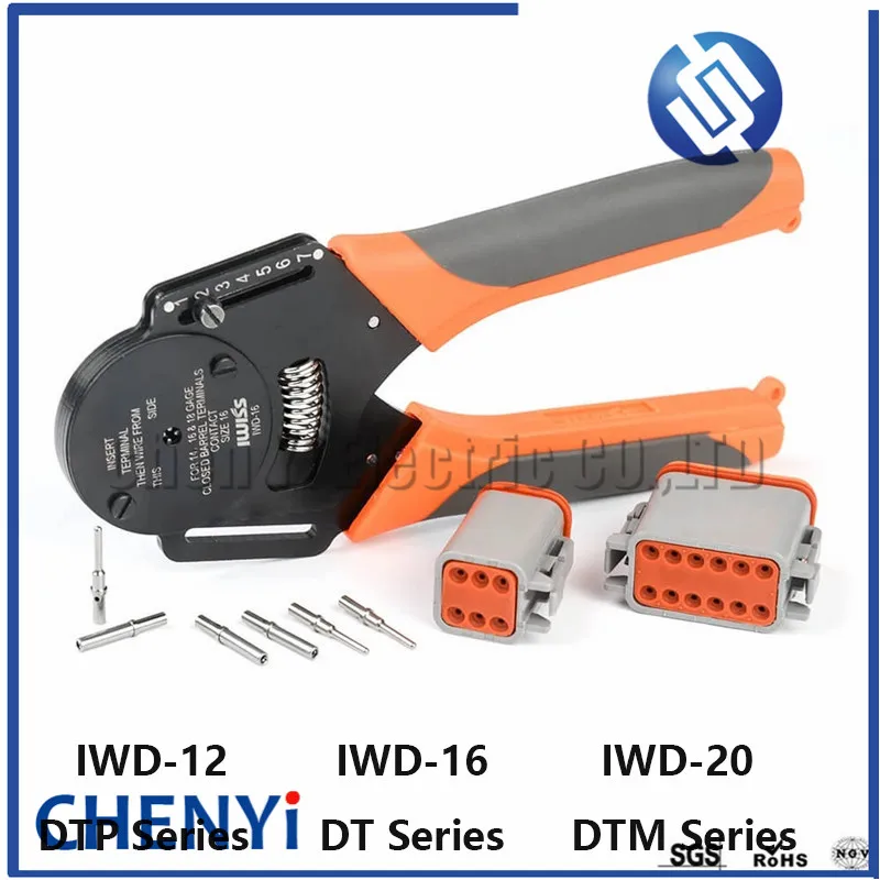 1pcs IWD-12 16 20 Crimper Harley Cater piller Hand Tool for Deutsch connector Deutsch DT,DTM,DTP terminal w2 Pliers 18/16/14 AWG
