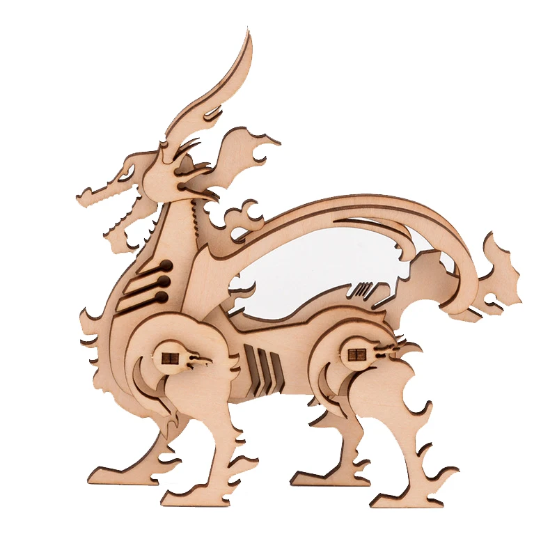 Деревянный 3D Пазл сделай сам Сборная модель животное олень тигр пазл Набор для