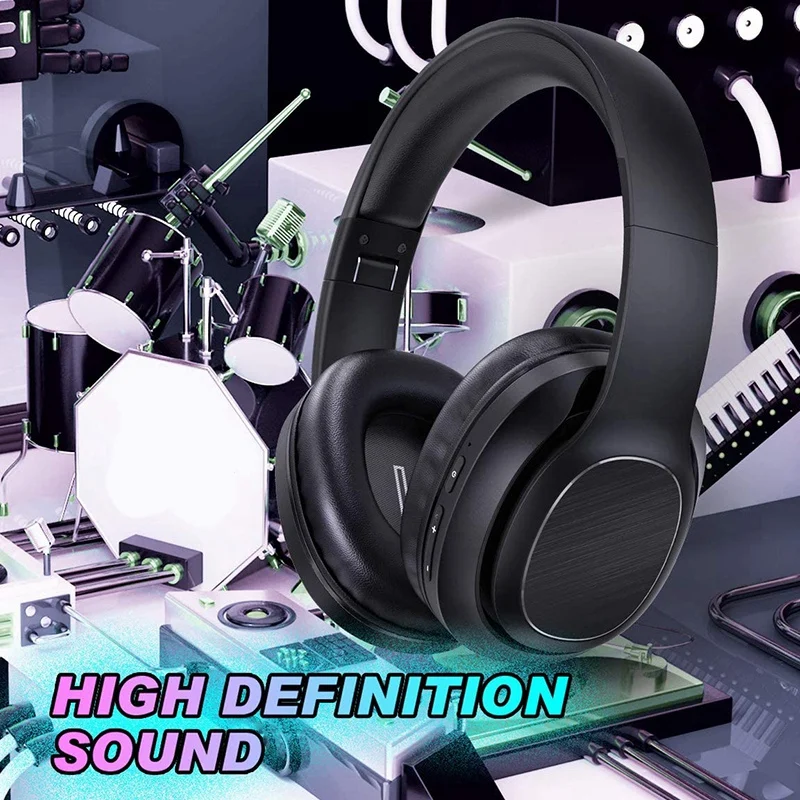 

Bluetooth Headphones over Ear,Hi-Fi Deep Bass Wireless&Wired Headsets, 25Hours Playtime,Soft Memory Protein Earmuffs