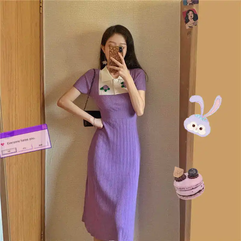 

Purple Polo knitted dress: a new fashion of 2021