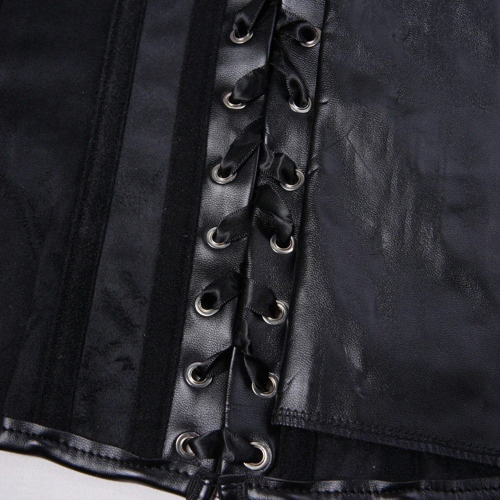 Корсет из искусственной кожи топ плечевой ремень Женский корсет в стиле стимпанк