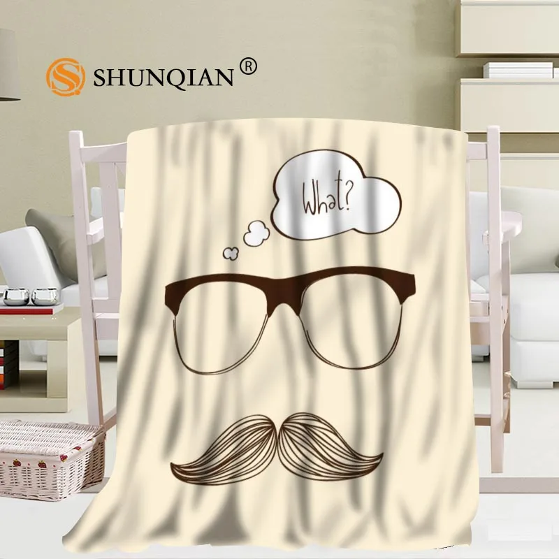 Offerte Vendita Calda Personalizzato Baffi Gentleman Coperta Manta Falafel Coperta Divano/letto/aereo Biancheria Da Letto Da Viaggio 56x80 Pollici 50X60inch 40X50inch