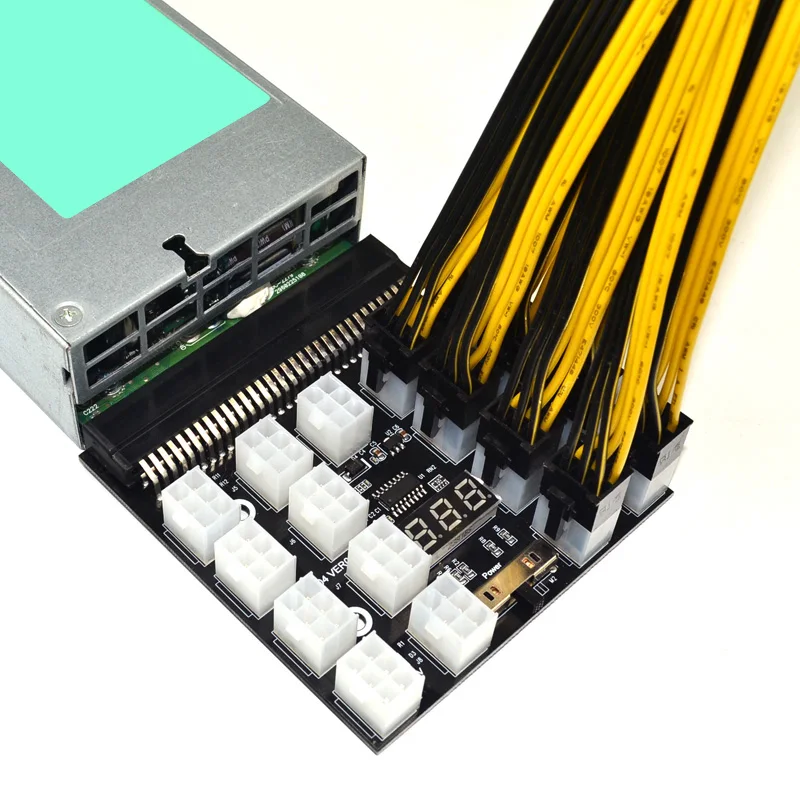 PCI-E 17x 6-контактная плата блока питания преобразователь адаптера 12 В для Ethernet BTC