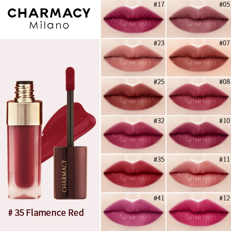 

CHARMACY Velvet Matte Lipstick 12 Color Waterproof Nude Lip Long Lasting Easy Wear Liquid Makeup Nonstick Cup Cosmetics beauty