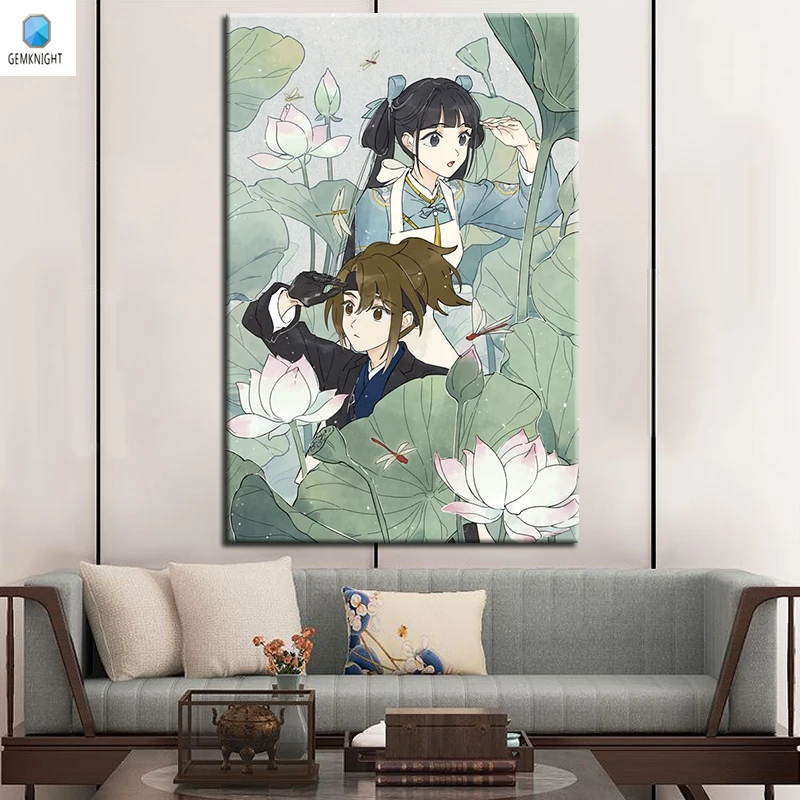 

Diy картина маслом Love аниме постер цифровая краска по номерам традиционная китайская Раскраска по номерам модульная Живопись Домашний Декор