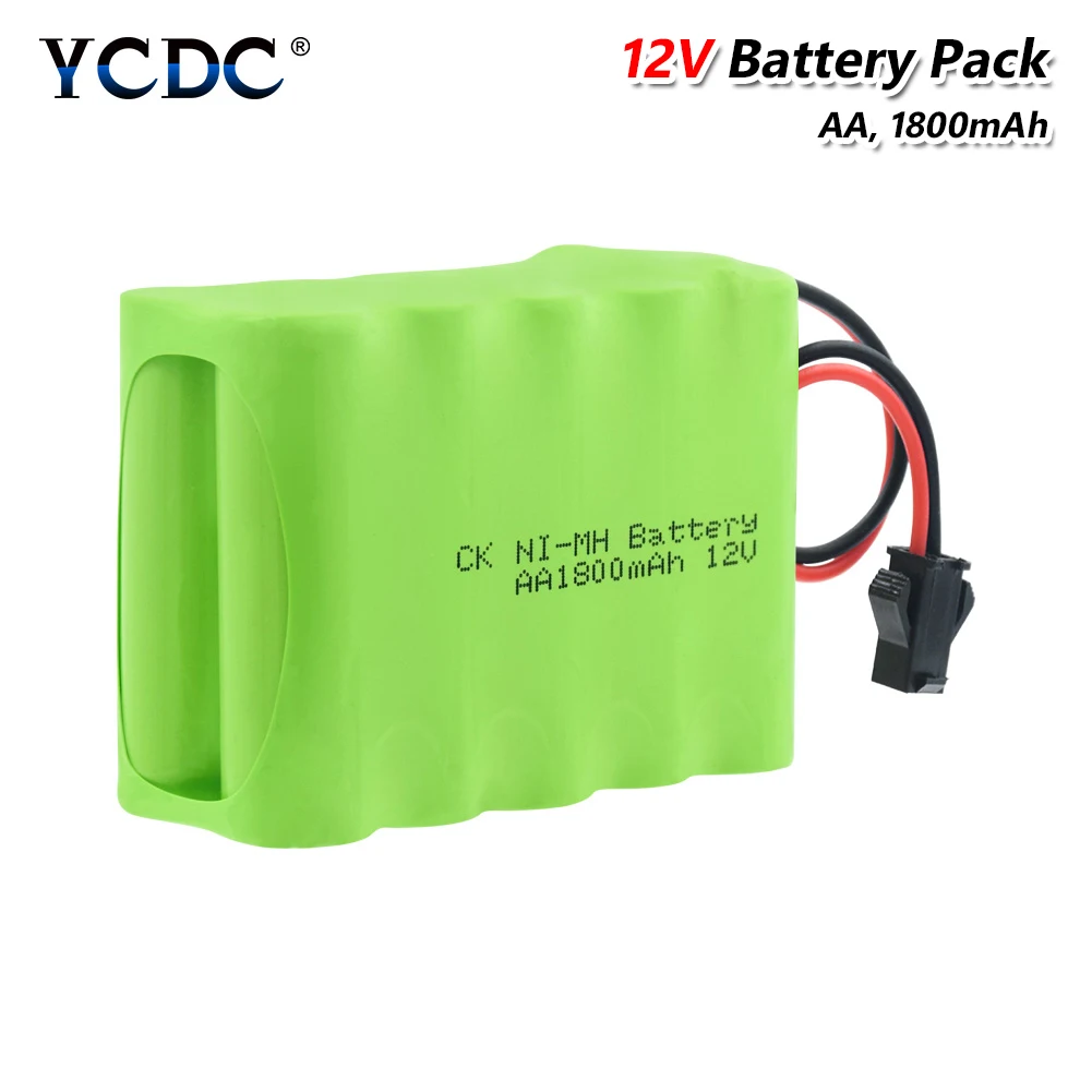 12V AA Ni MH аккумулятор группы 1800mAh перезаряжаемые с SM/L6.2 2 Pin Разъем для RC моделей