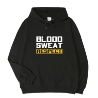 blood sweat respect project rock logo high quality printed hoodie 100 cotton pocket sweatshirt unique unisex top asian size