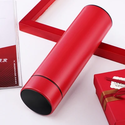 red classic Горячая Распродажа, умная кружка из нержавеющей стали, термостат с сенсорным экраном, смарт-чашка для совещаний Подарочный на заказ, бизнес-чашка, гидрофляга, Термокружка - Цвет: red classic