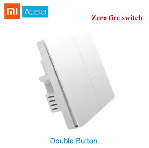 Wall Double Key Z Умный Домашний Светильник Xiaomi Aqara Mijia с одним пожарным проводом ZigBee, беспроводной ключ, настенный выключатель через приложение для смартфона - Цвет: Wall Double Key Z