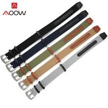 20mm 22mm Nato Nylon Leather Strap Stainless Steel Buckle Military Men Replacement Bracelet Watch Ba
