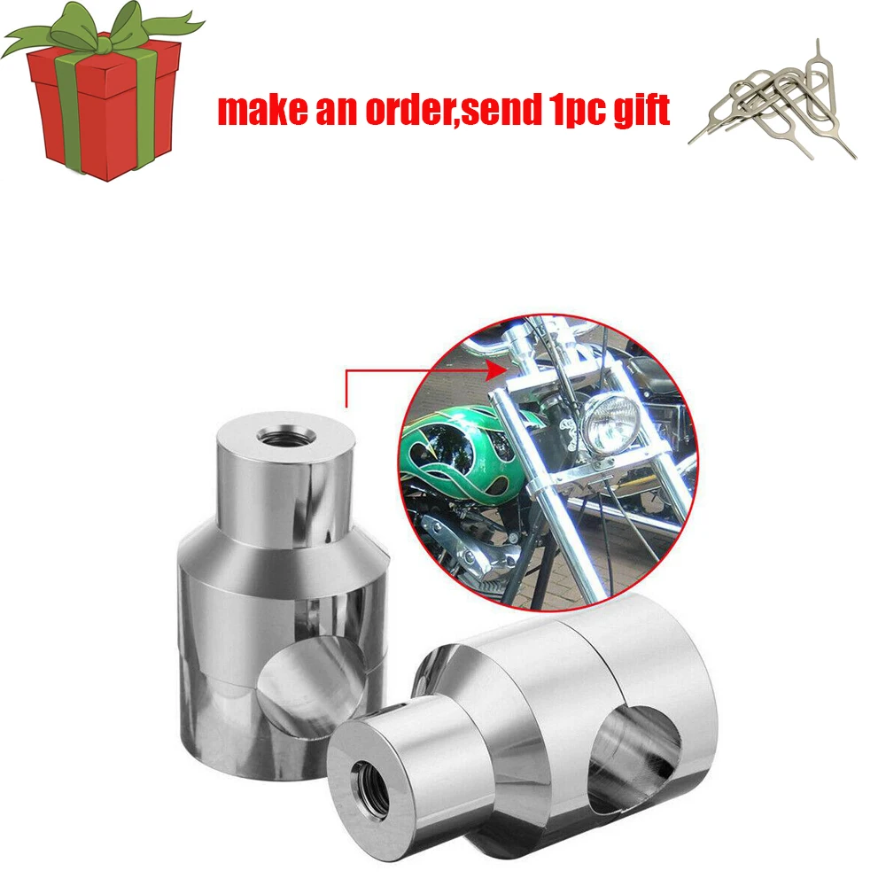 

7/8" 22mm 1" 25mm Motorcycle Handlebar Riser Mount Handle Clamp Aluminum High Lifter Risers For Custom Springer Bobber Chopper