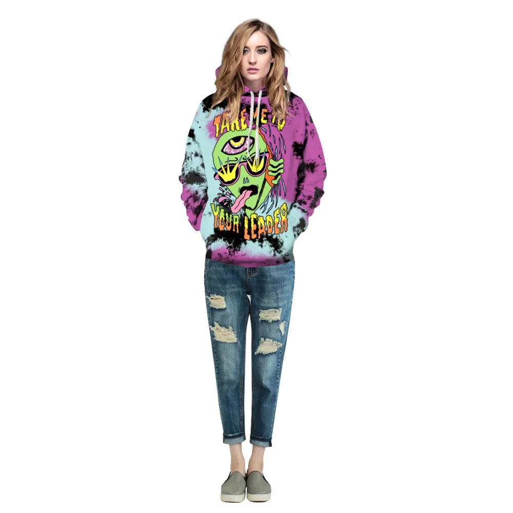 Quick Sale of New Halloween Ghost Alien Digital Print Hoodie |