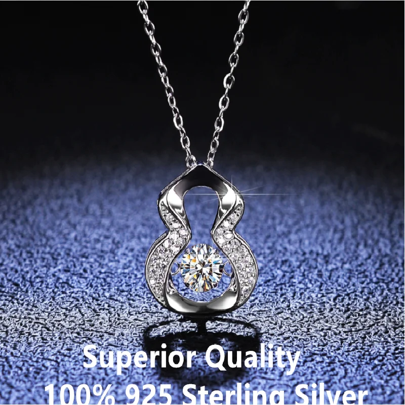 

925 Sterling Silver Mosangshi women's Pendant Necklace diamond swing diamond temperament fashion birthday anniversary gift