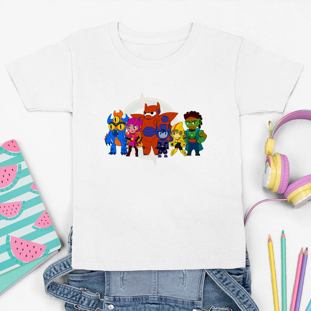 

Cartoon Toddler Tees Disney Big Hero 6 Print Fashion Kids Clothes Summer Basic Baby Tops Tumblr Harajuku T Shirt For Children