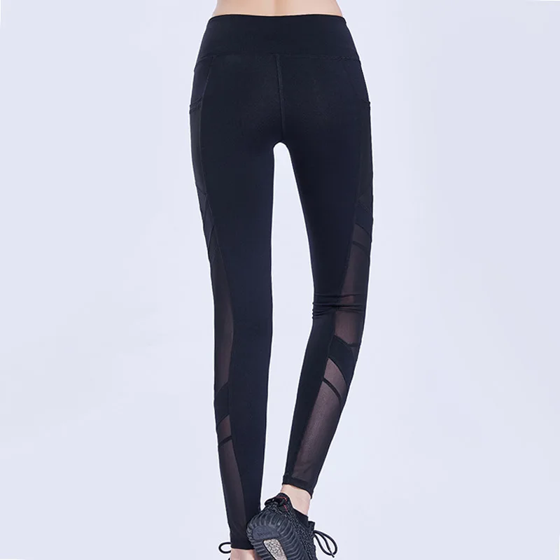 Женские сексуальные леггинсы для фитнеса с высокой талией дышащие сетчатые
