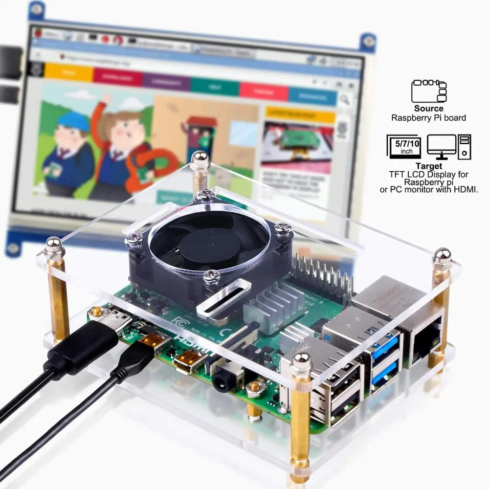 Чехол для Raspberry Pi 4 B чехол с вентилятором радиаторы совместимые Model pi 3 +/ 3B|controller