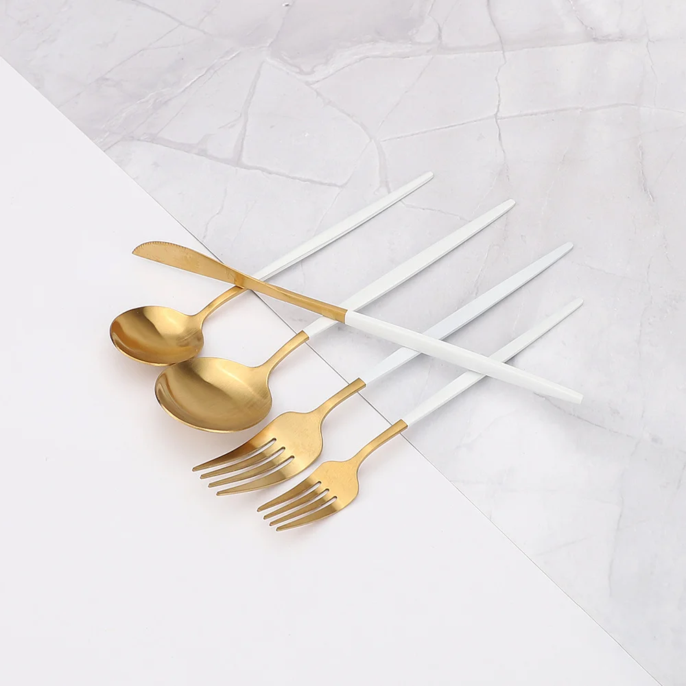 

20Pcs Steel Cutlery Set Dinnerware Dinner Flatware Set Party Gift Box Forks Knives Spoons Set Tableware Silverware Dropshipping