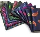 Мужские hankerchief костюм платки карманные цвета: зеленый, Черный Синий Шелковый платок, узор огурцы цветочный узор в горошек