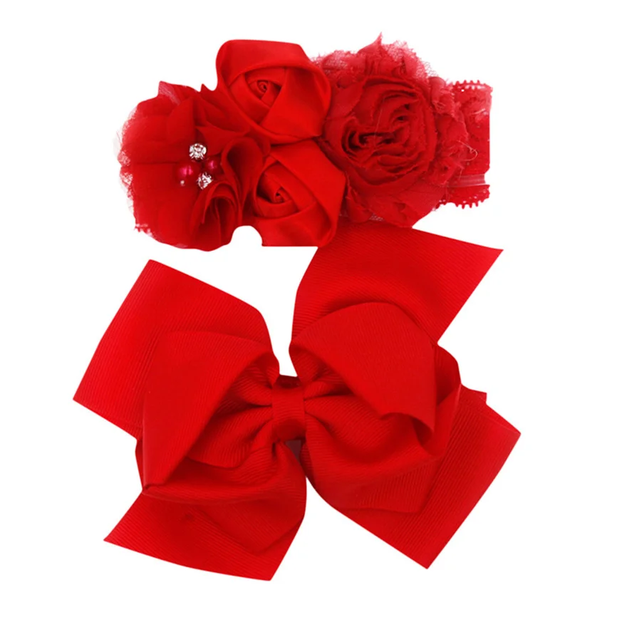 Повязка на голову с бантом для маленьких девочек комплект из 2 предметов