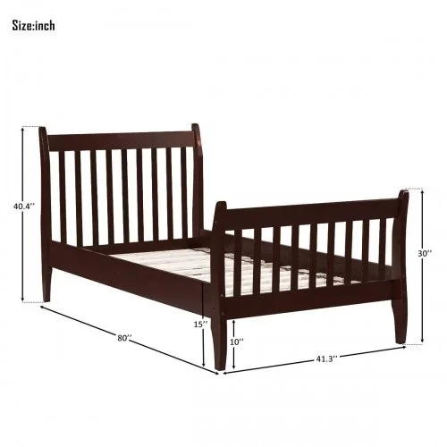 Modern Farmhouse Style Pine Wood Twin Size Bed |