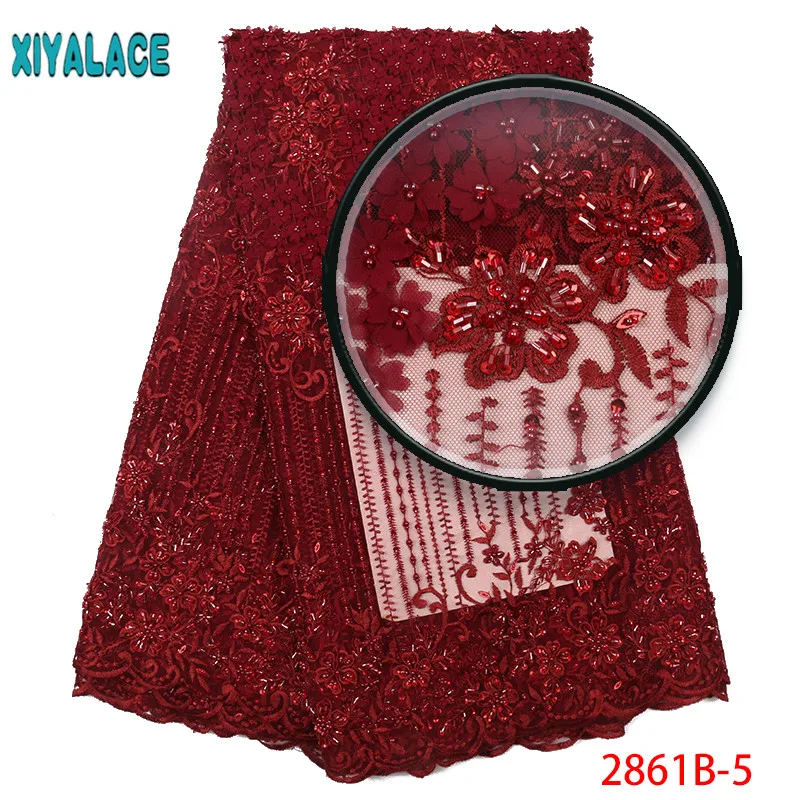 Bridal Beads Lace Fabric Latest African Lace Fabric 3d Lace Embroidery French African Wedding Lace Fabric 2861b