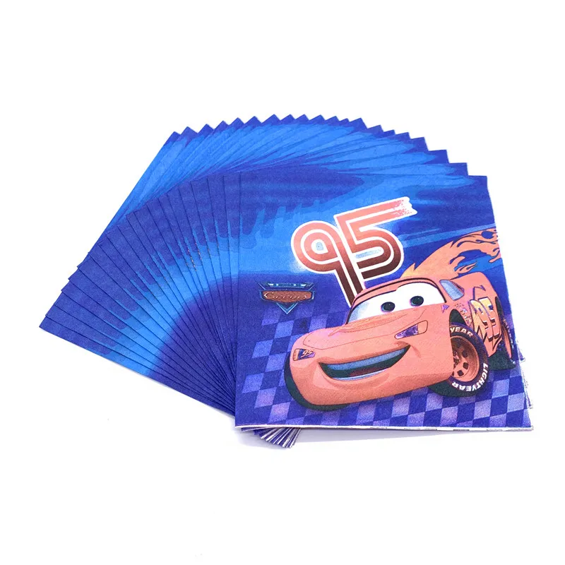 Napkins-20Pcs Из мультфильма, популярная яркая детская одежда с рисунком персонажей disney автомобили тема ребенок День рождения украшения набор принадлежности для тематической вечеринки Семья вечерние Baby Shower вечерние поставки - Цвет: Napkins-20Pcs