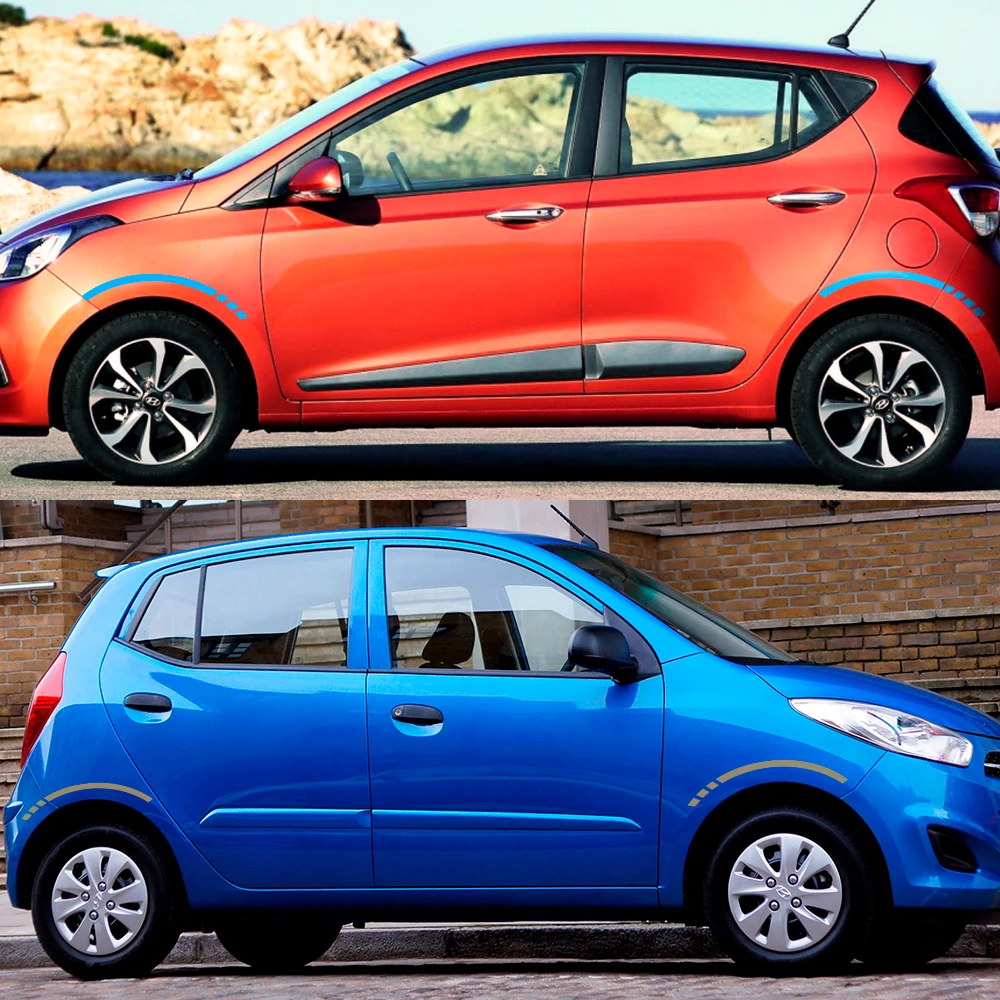 4 шт. для Hyundai i10 автомобильные шины виниловые спортивные наклейки передний задний