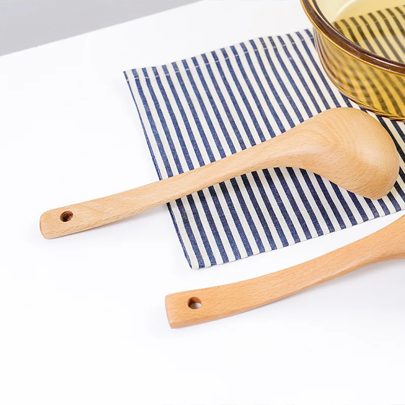 Кухонная деревянная ложка для каши большая прочная глубокая