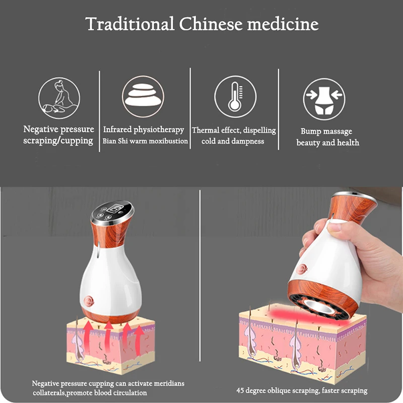 Электрический камень очищающий массажер тело тонкий отрицательное давление баночка инфракрасная физиотерапия прижигание Меридиан земснаряд терапия
