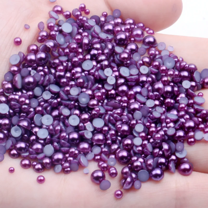 Темно-фиолетовые стразы с плоской задней поверхностью из смолы кристальная