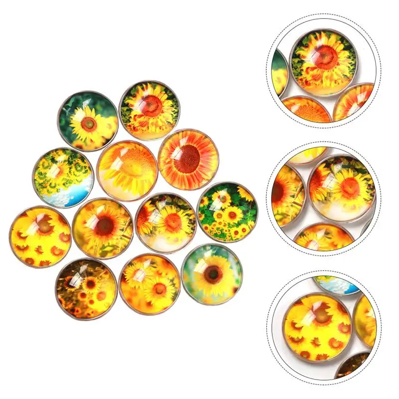 

20Pcs Magnet Lovely Glass Sunflower Refrigerator Magnets Photo Magnets Fridge Magnet