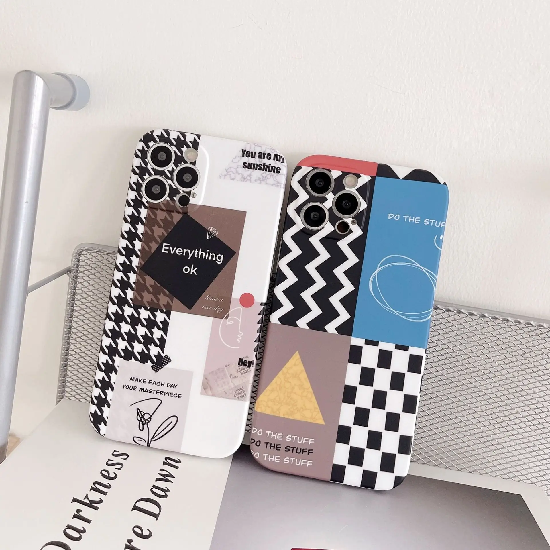 

Vintage Art Abstract Plaid Korea Phone Case For iPhone 12 11 Pro Max X Xs Max Xr 7 8 Puls Cases Cute Soft Silicone Cover Coque