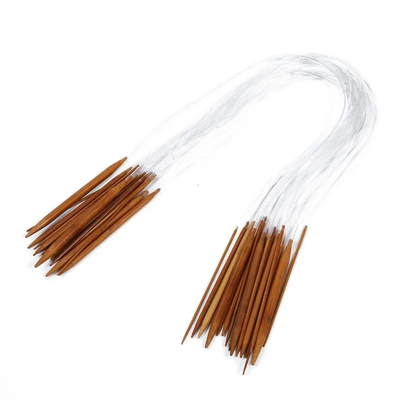 Модные 18 пар 32 &quot(80 см) круглые карбонизированные бамбуковые Наборы для вязания