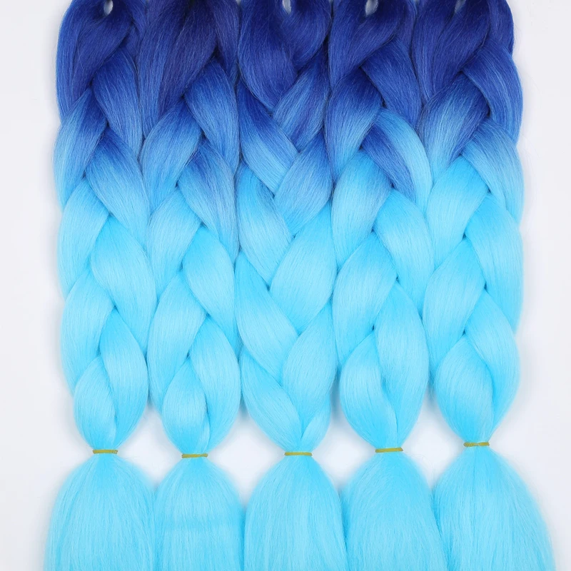 WERD 24 дюймов синтетика затененные косички волосы для наращивания на коробка косы