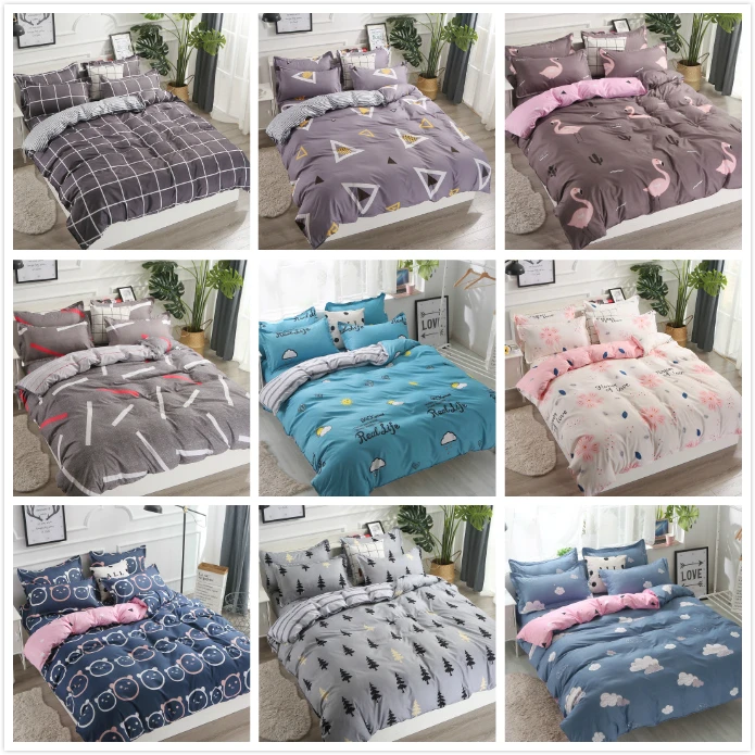 Пододеяльник простыня и наволочка комплект постельного белья из 4 предметов 1 2 м 5