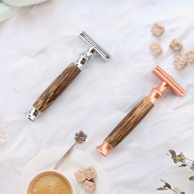 LEMONWALD Men Manual Straight Razors Natural Bamboo Handle Double Sided Shaving Old Fashion Razor Gift Box Custom Packaging | Красота и