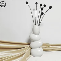 bao guang ta elegant white egg shaped vase matte ceramic decorative art flower arrangement creative home living room decor r6855