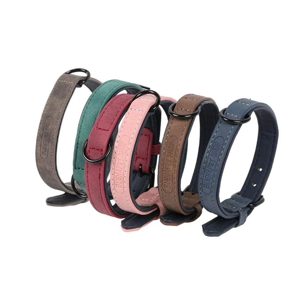 

Small Medium Dogs Cats Collars Necklace PU Leather Adjustable Puppy Collar Leash Training Comfortable Durable Pets Supplies