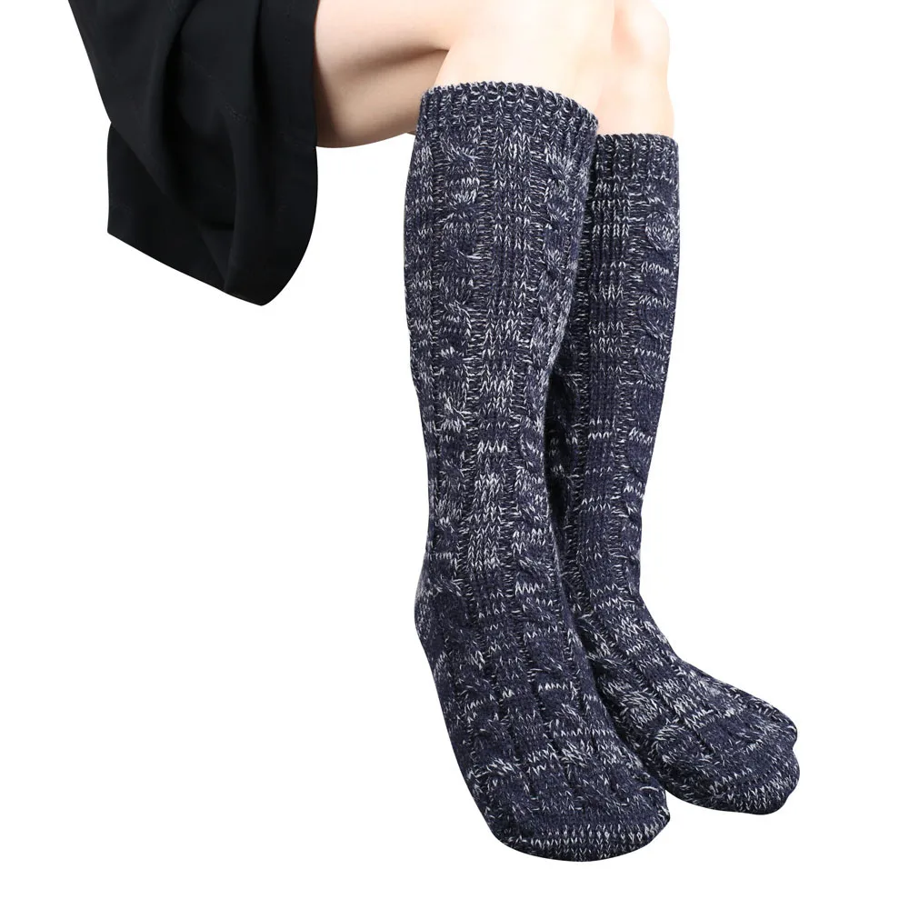 Для женщин Гольфы 2019 модная зимняя теплая шерсть длиной до лодыжек размеры