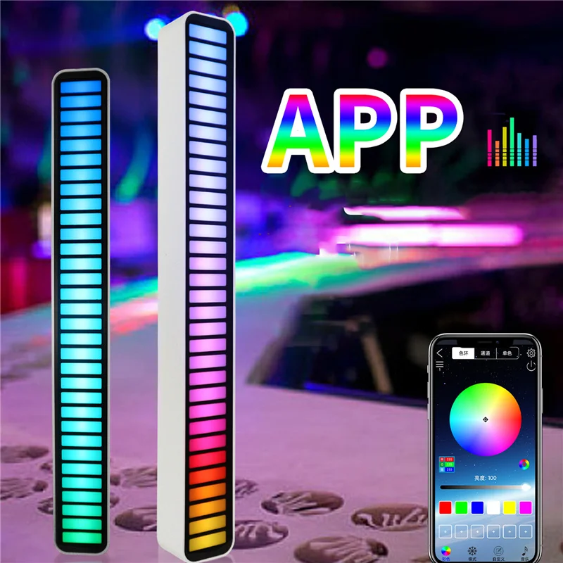 

Светодиодная лента с управлением через приложение, управление звуком, пикап, ритмисветильник, светильник для создания музыки, цветная RGB тр...