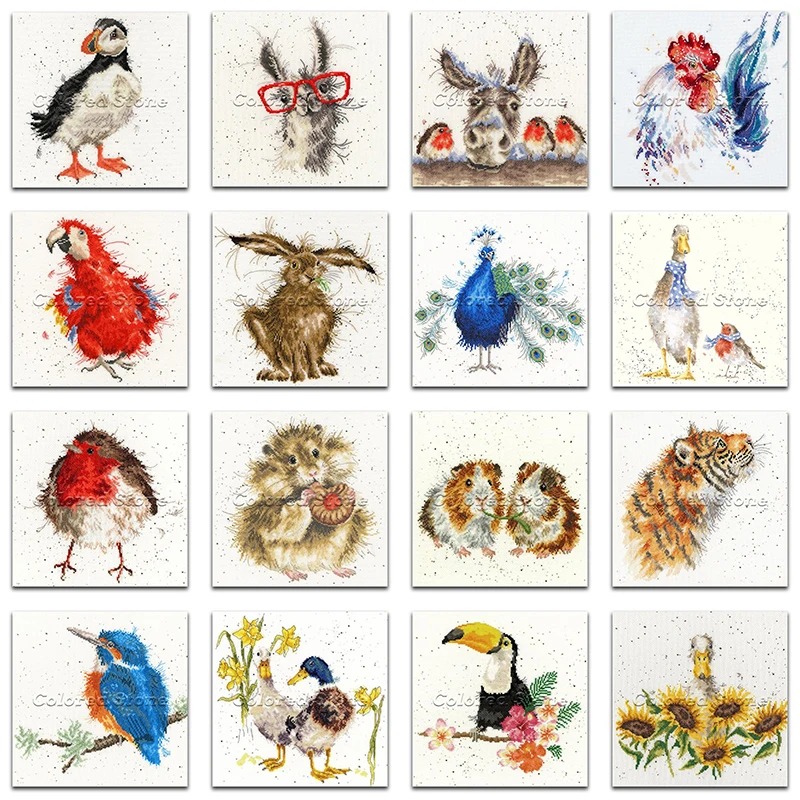 

Diamond painting Cross stitch Animal penguin chicken Full Diamond embroidery bird tiger duck DIY 3D Diamond mosaic parrot rabbit