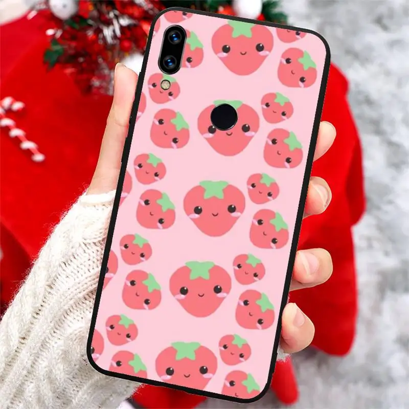 

Pink strawberry fruit Phone Case For Xiaomi Redmi note 7 8 9 t k30 max3 9 s 10 pro lite