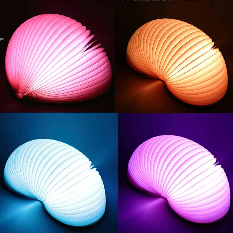 Креативная книжная лампа в форме сердца светодиодная перезаряжаемая 8 цветов