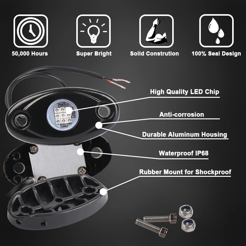 2 шт. одноцветные скальные огни светодиодные ходовые Daytim яркие и прочные для