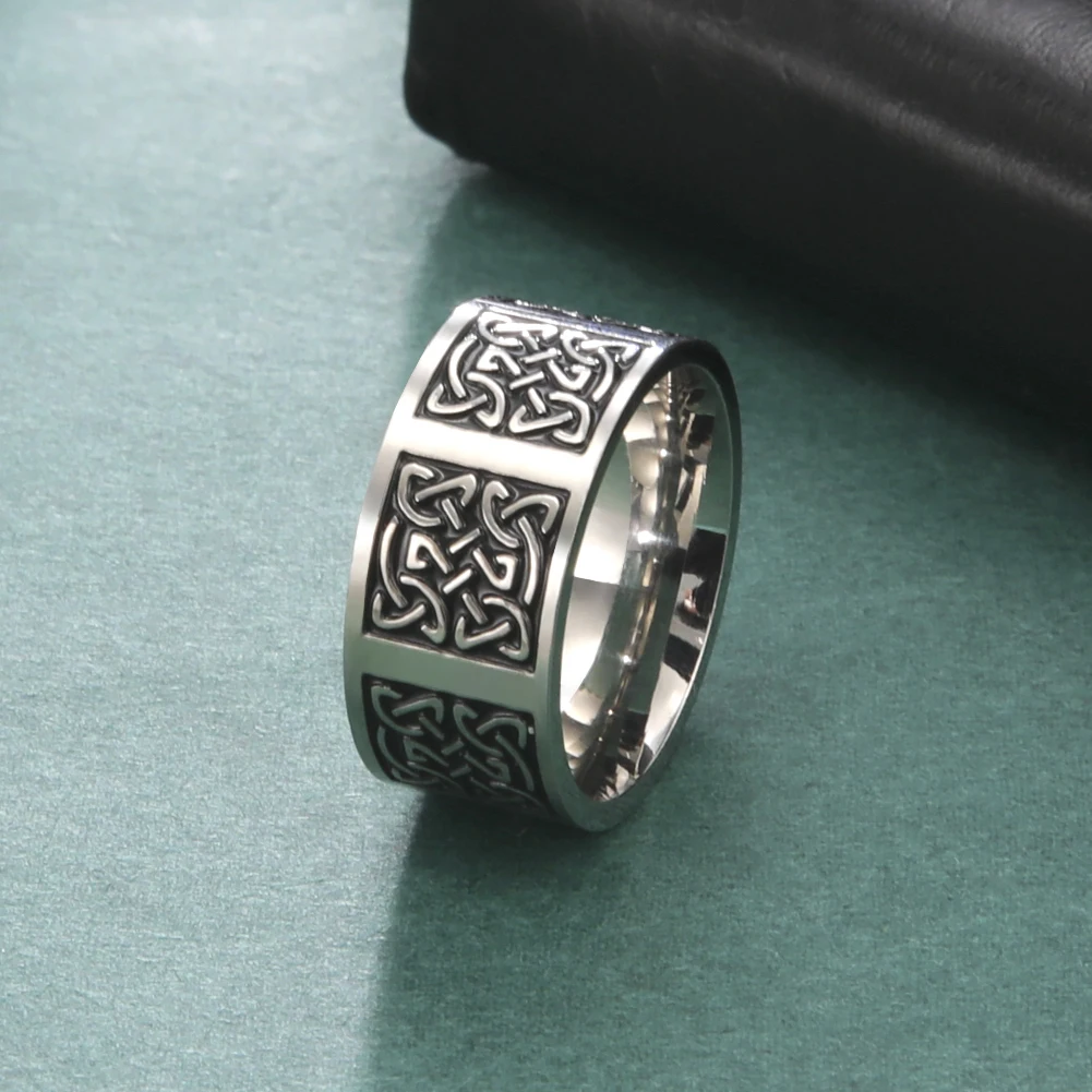 Кольцо-амулет унисекс из нержавеющей стали с позолоченным кристаллом | Украшения