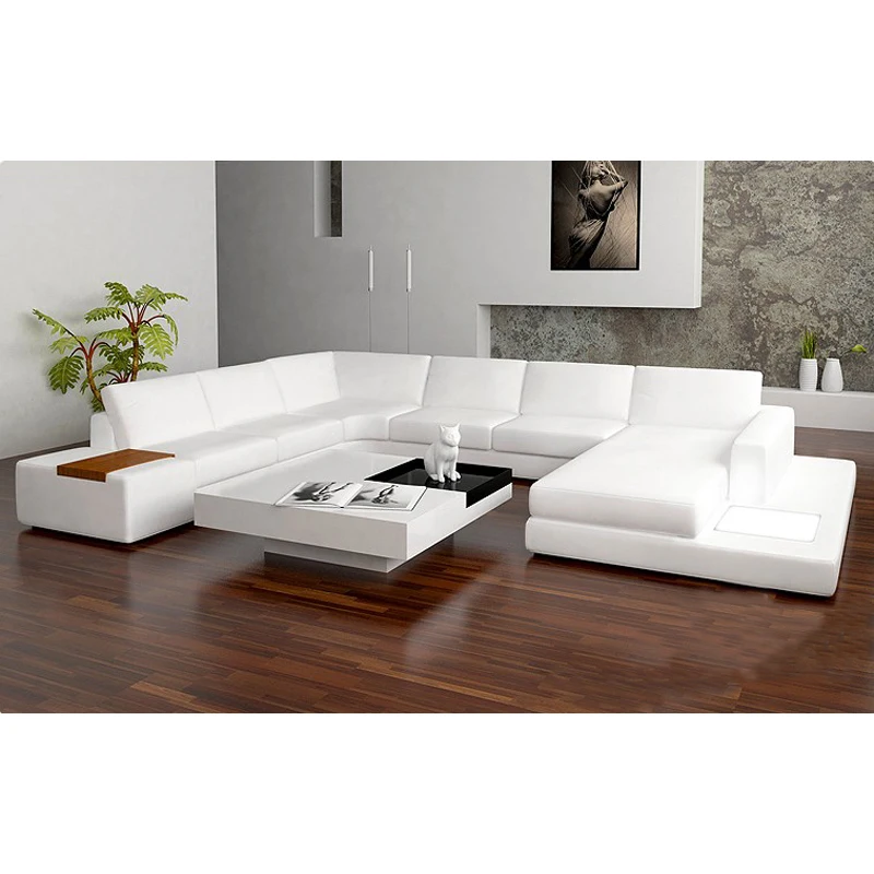 Современный черный диван из натуральной кожи для гостиной|Диваны гостиной| |