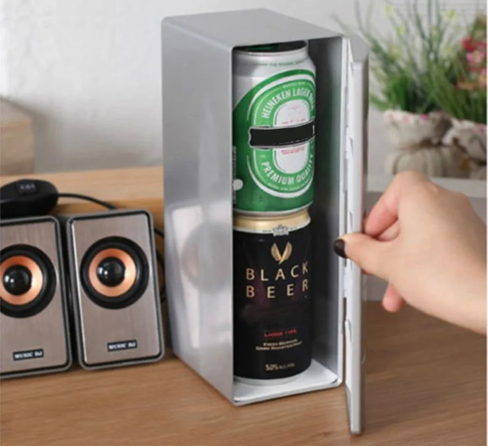 TENSKE портативные настольные USB мини-холодильник для напитков, холодильник с морозильной камерой, новые практичные инструменты для замороженных напитков с подогревом, офисные
