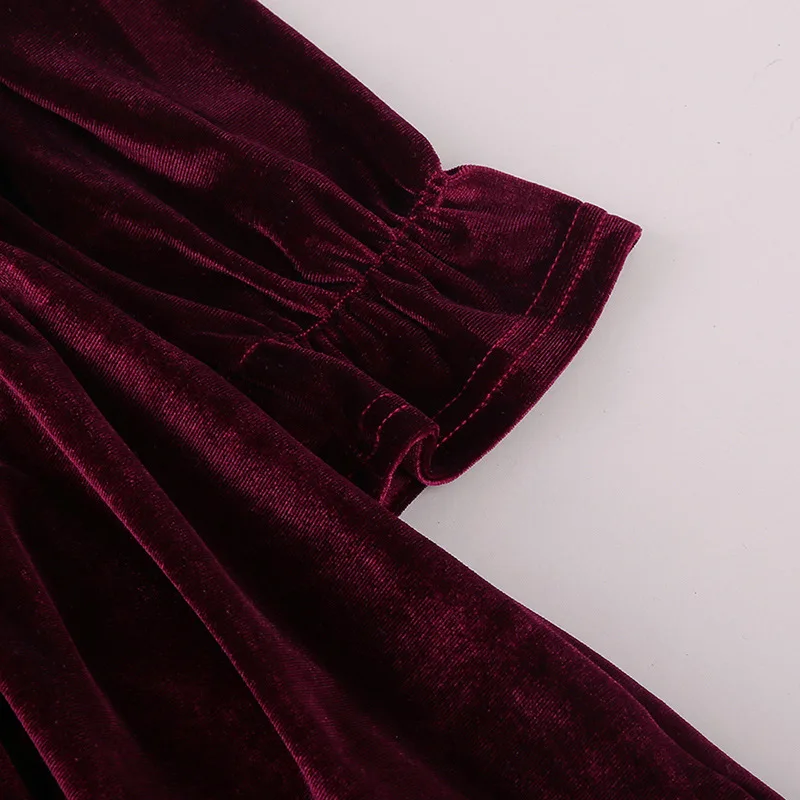 Платье принцессы для девочек золото бархат 2021 осеннее платье детей и подростков